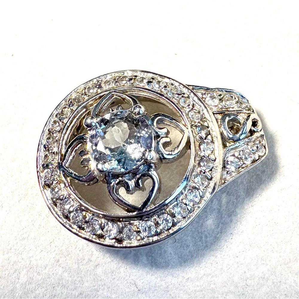 ✨ Santa Maria Aquamarine Pendant • Gold Plated 925 SS w/ Zircon Accents ✨ NWOT